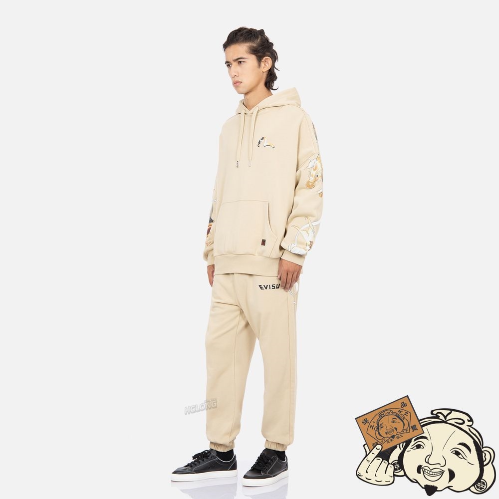 Men Evisu TATTOO KOI PRINT SWEATPANTS Beige | 806RUWDFV