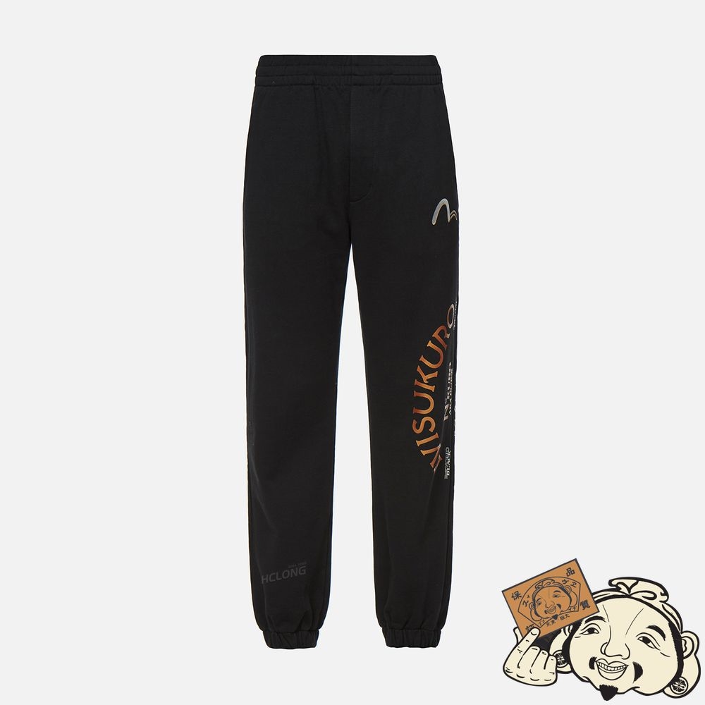 Men Evisu UKIYO-E COLLAGE PRINT SWEATPANTS Noir | 789KVYGPD