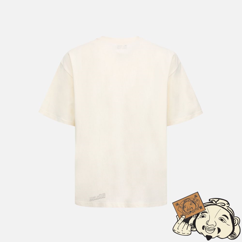 Men Evisu “FORTUNE CAT HIDE-AND-SEEK” SEAGULL PRINT T-SHIRT Beige | 815XVTRGW