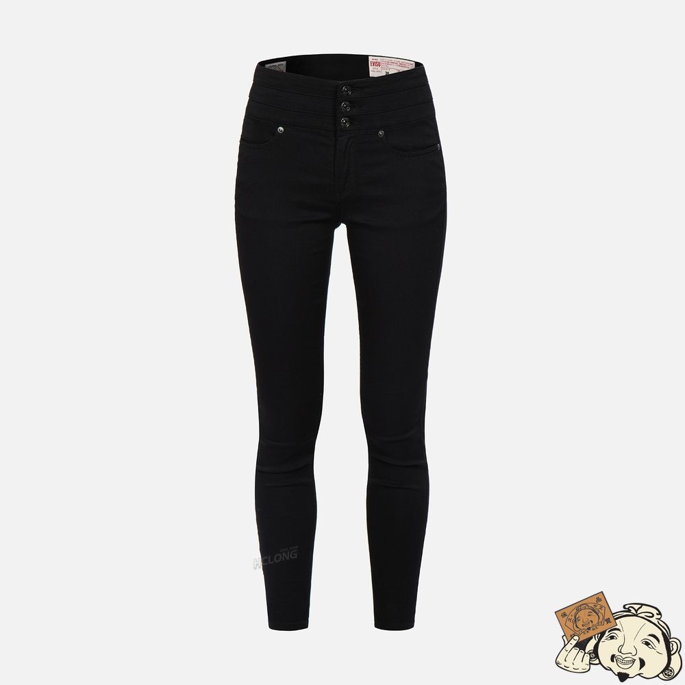 Women Evisu BROCADE SEAGULL AND KAMON APPLIQUÉ SKINNY JEANS Noir | 146NKTZOX