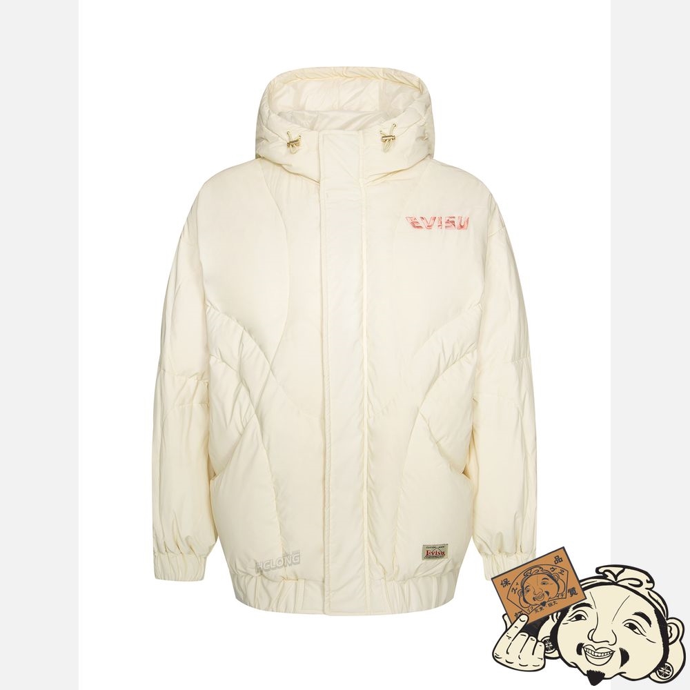 Women Evisu CAMOUFLAGE LOGO EMBROIDERY DOWN JACKET Blanche | 524LFQGXJ