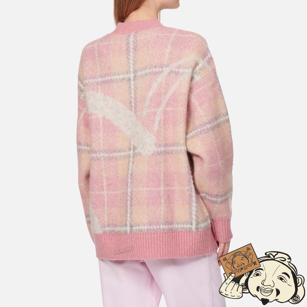 Women Evisu CHECKED KNITTED SWEATER Rose | 796KVAPGJ