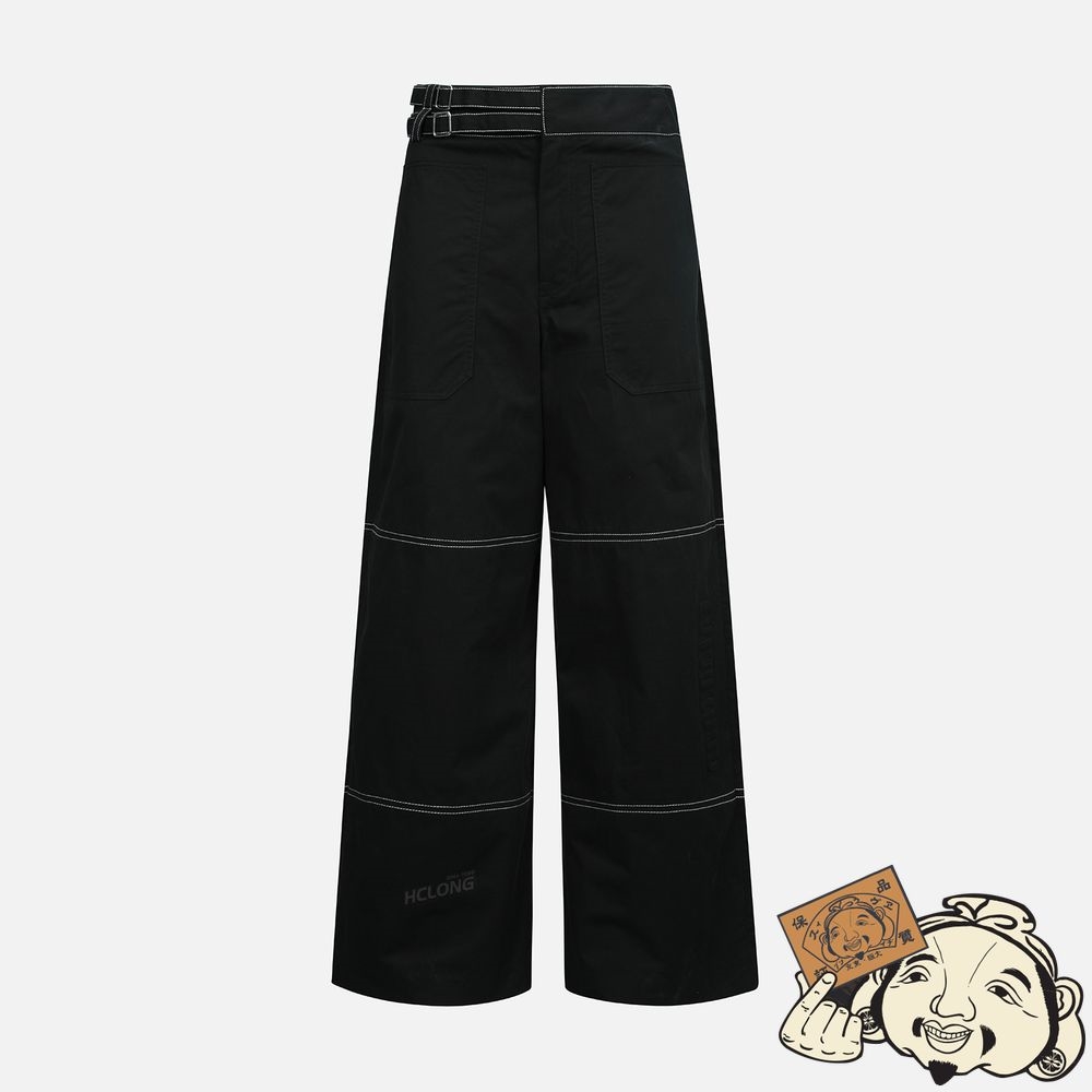 Women Evisu DOUBLE BELT HIGH-WAIST CULOTTES Noir | 769WZJKSB