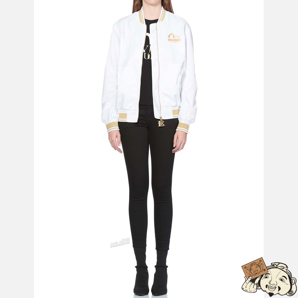 Women Evisu DUO IRIDESCENT EMBROIDERY MA-1 BOMBER JACKET Blanche | 892NBJSQP