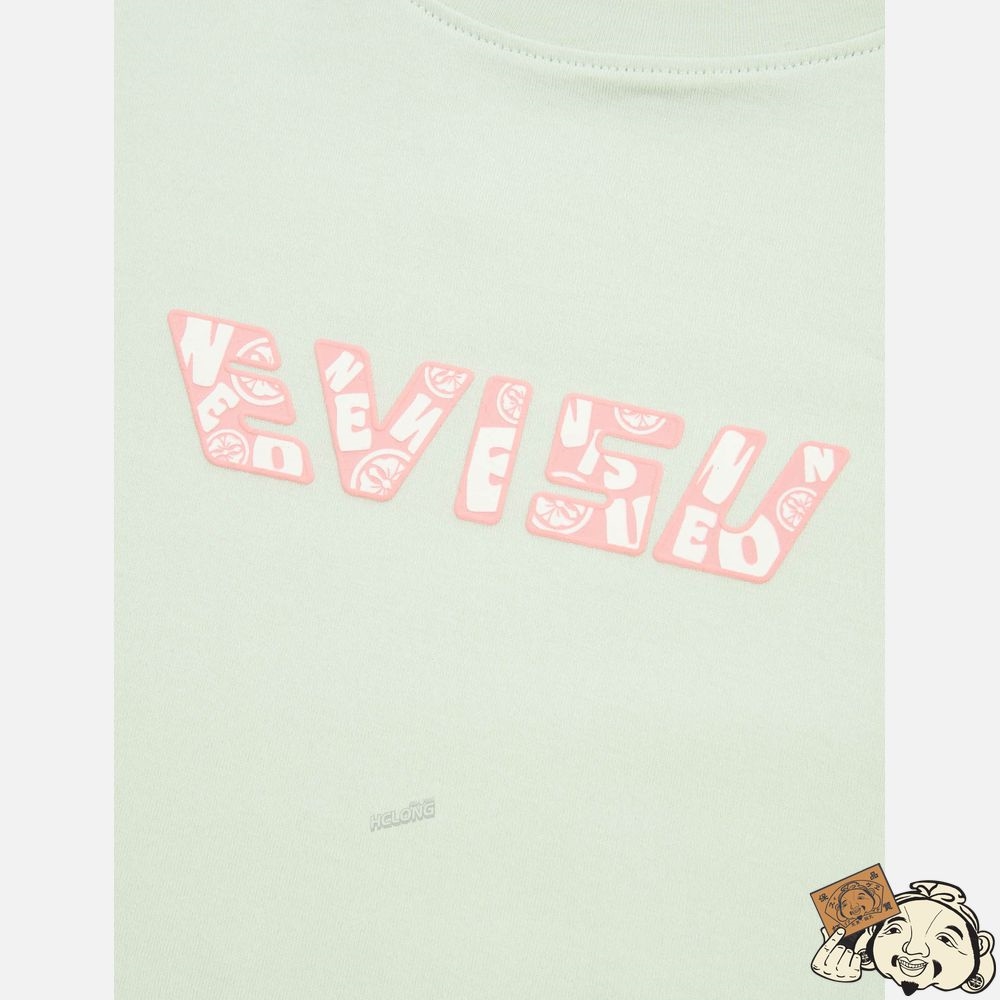 Women Evisu EVISU SQUAD DAICOCK PRINT T-SHIRT Vert Clair | 819ZJKNVM