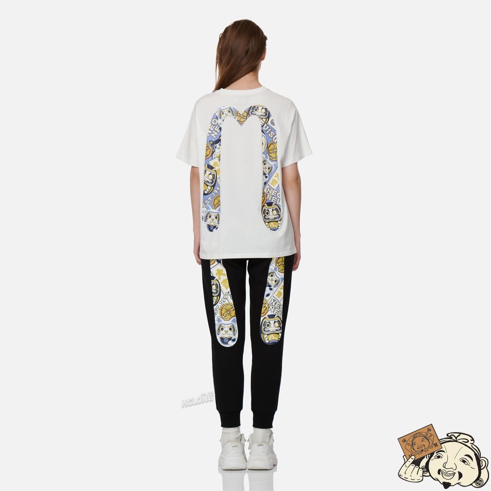 Women Evisu EVISU SQUAD DAICOCK PRINT T-SHIRT Blanche | 905SZJKTE