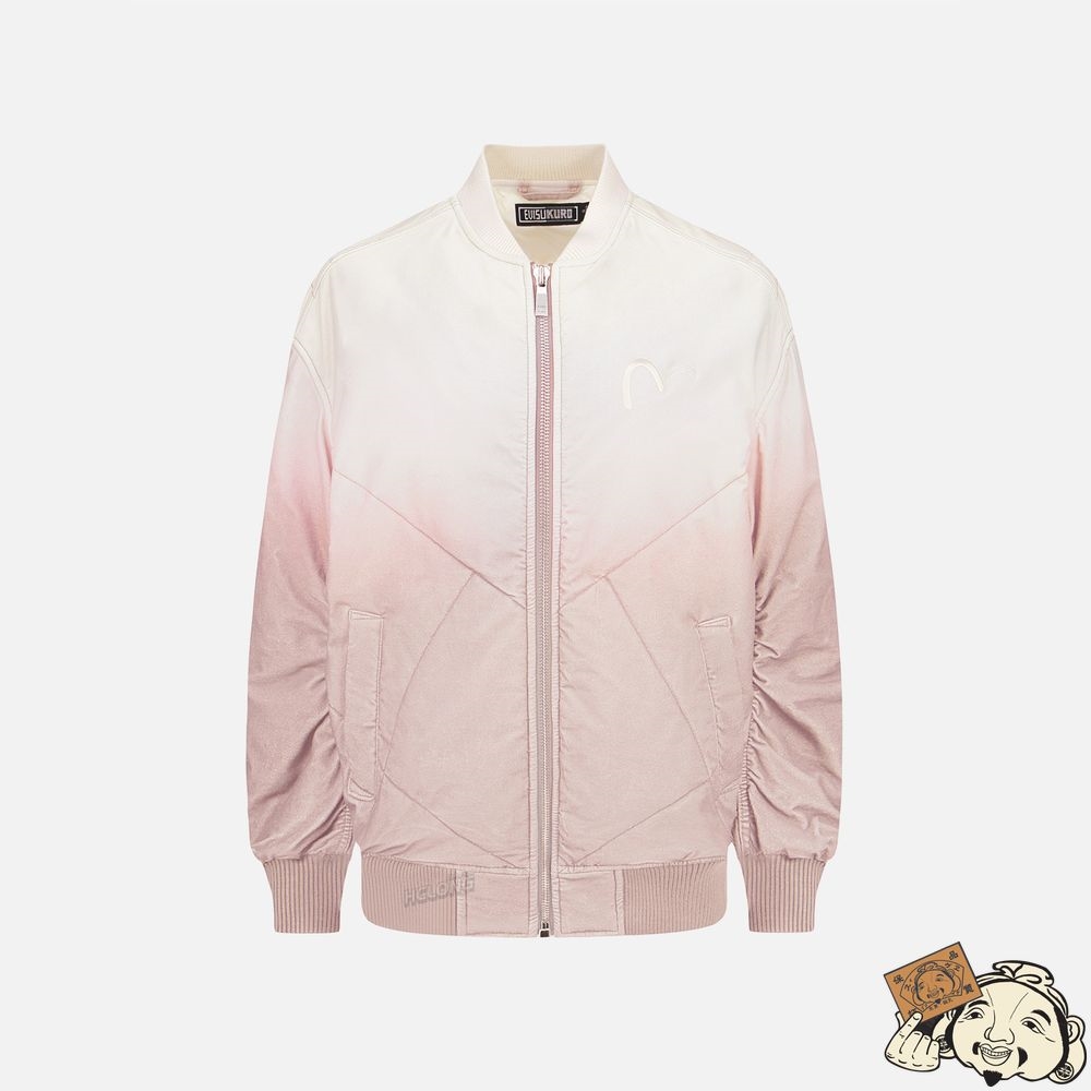 Women Evisu GRADIENT OVERSIZED PADDED BOMBER JACKET Rose | 281XWJTZU