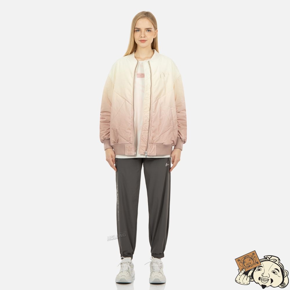 Women Evisu GRADIENT OVERSIZED PADDED BOMBER JACKET Rose | 281XWJTZU