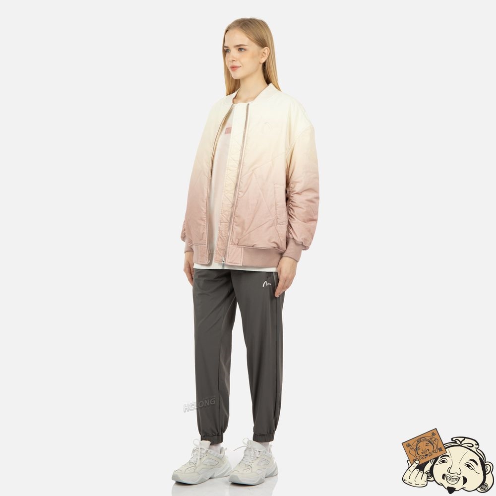 Women Evisu GRADIENT OVERSIZED PADDED BOMBER JACKET Rose | 281XWJTZU