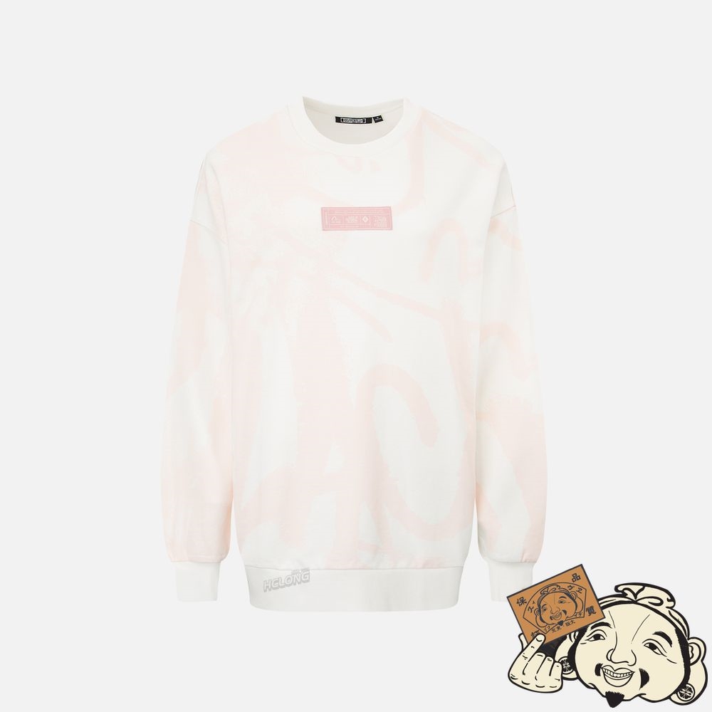 Women Evisu GRAFFITI KAMON PRINT SWEATSHIRT Blanche | 678UOVSFQ