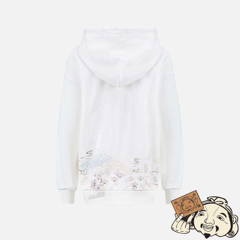 Women Evisu JAPANESE PATTERN PRINT SWEATSHIRT Blanche | 831PBOQWE