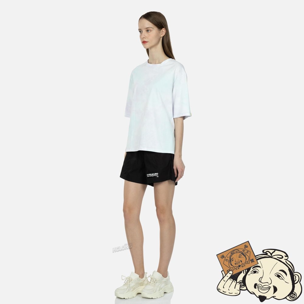 Women Evisu LOGO AND SEAGULL PRINT SHORTS Noir | 216IWFJCX