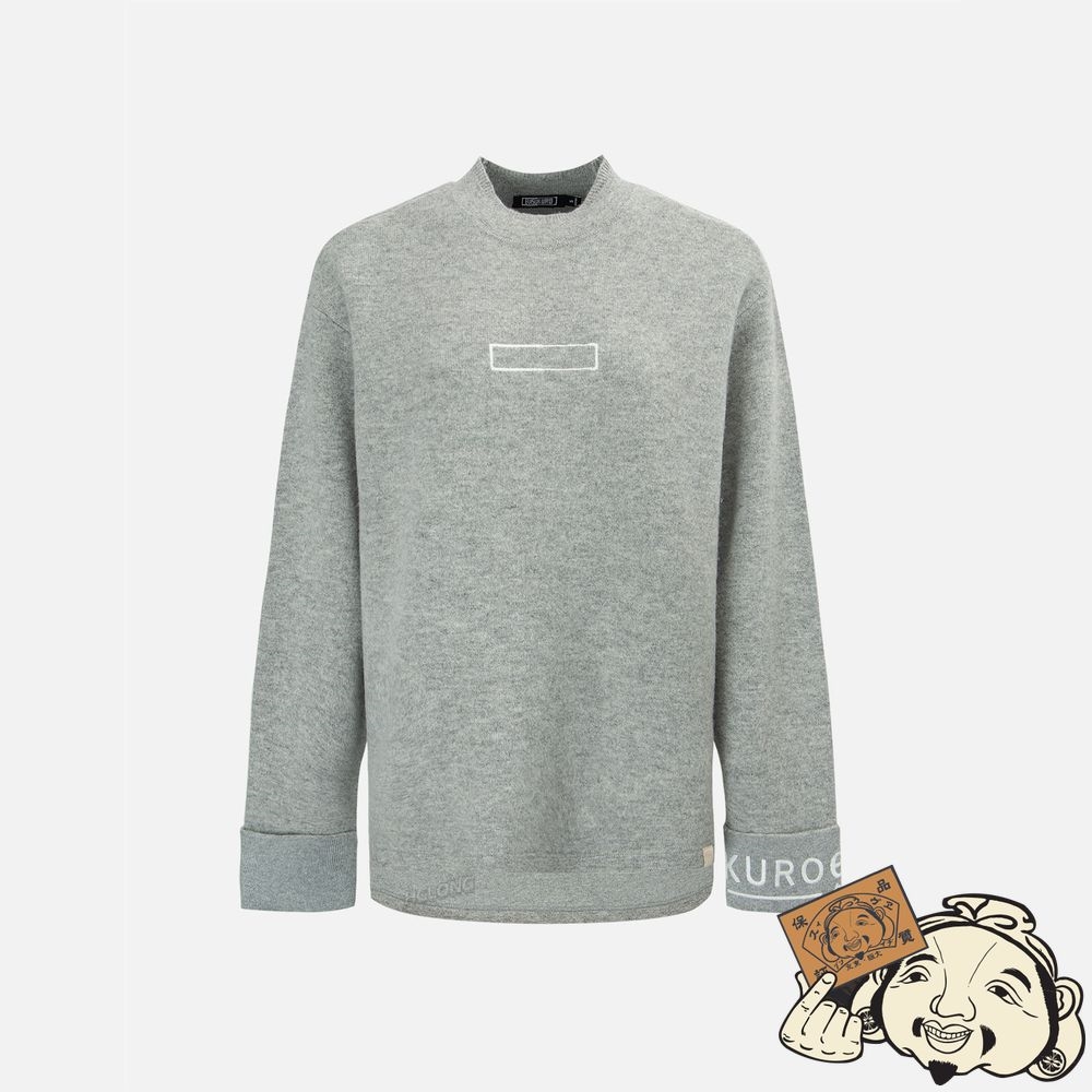 Women Evisu LOGO EMBROIDERY MOCK NECK SWEATER Grise | 345KRUGVD