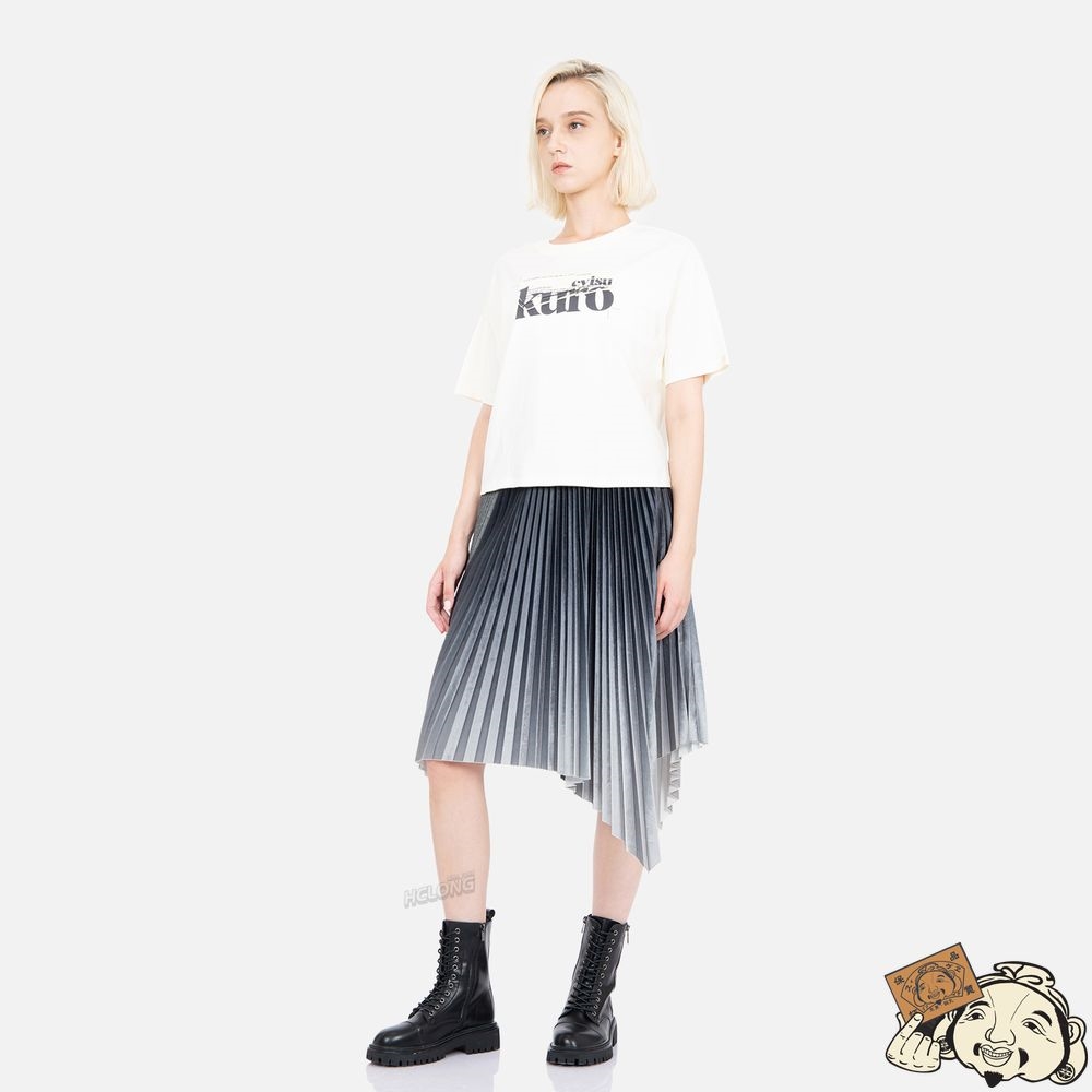 Women Evisu LOGO PRINT ON LAYERED PATCH T-SHIRT Blanche | 546LONCUZ