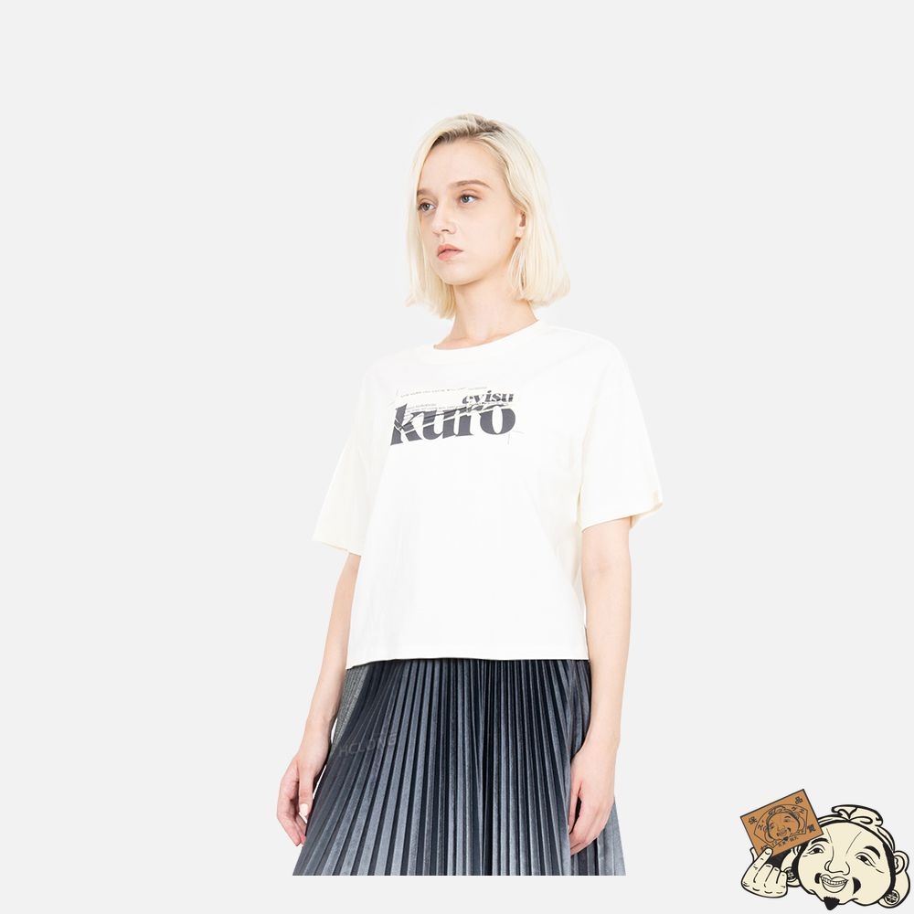 Women Evisu LOGO PRINT ON LAYERED PATCH T-SHIRT Blanche | 546LONCUZ