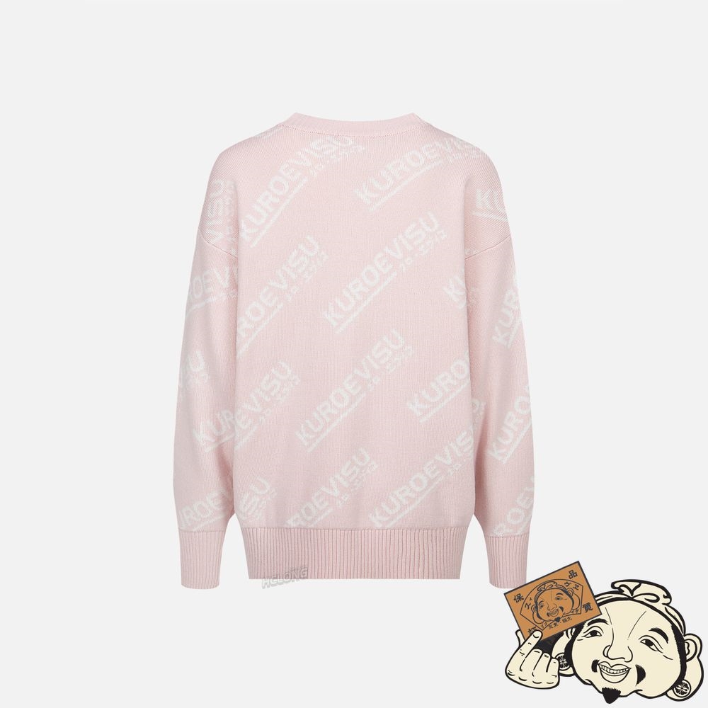 Women Evisu MONOGRAM INTARSIA TURTLE NECK SWEATER Rose | 038OBIPMN