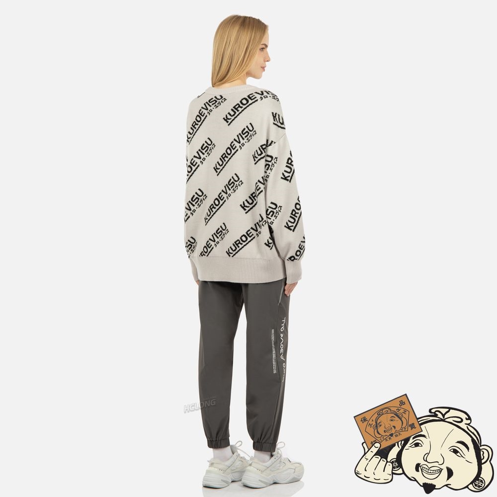 Women Evisu MONOGRAM INTARSIA TURTLE NECK SWEATER Blanche | 693YUHNCK