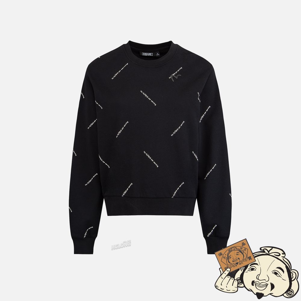 Women Evisu MONOGRAM PRINT SWEATSHIRT Noir | 560QZVORS