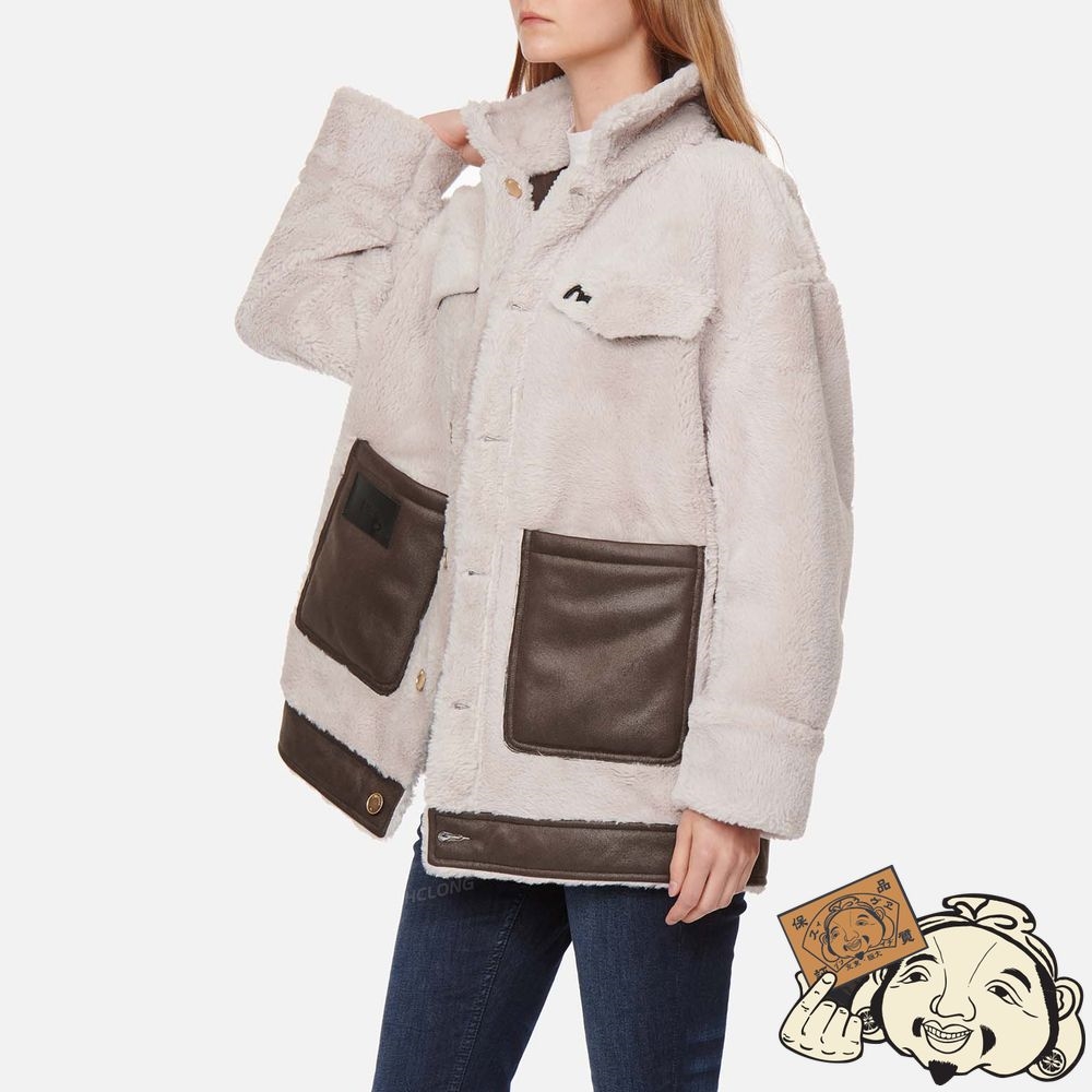 Women Evisu REVERSIBLE SHEARLING JACKET MULTIPLE | 948MJCVKY