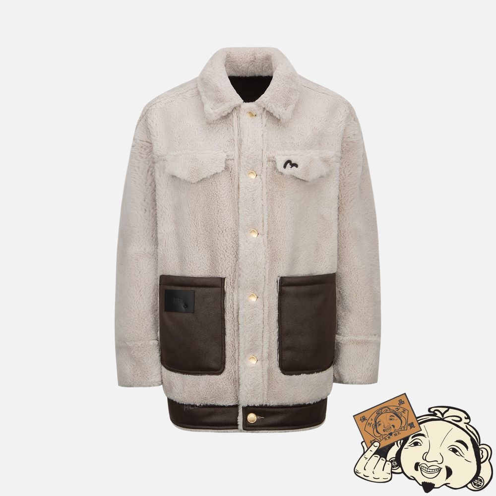 Women Evisu REVERSIBLE SHEARLING JACKET MULTIPLE | 948MJCVKY