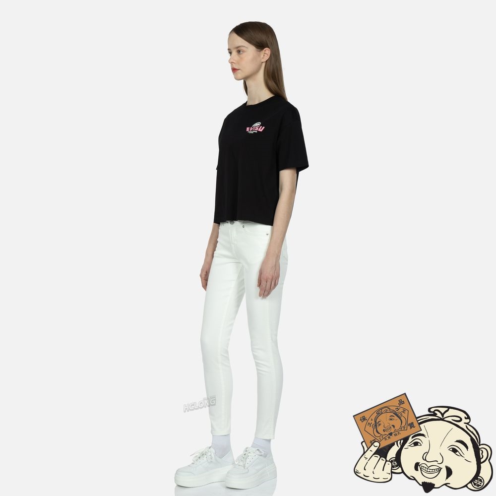 Women Evisu SEAGULL EMBOSSED SKINNY JEANS Blanche | 825BUEXNZ