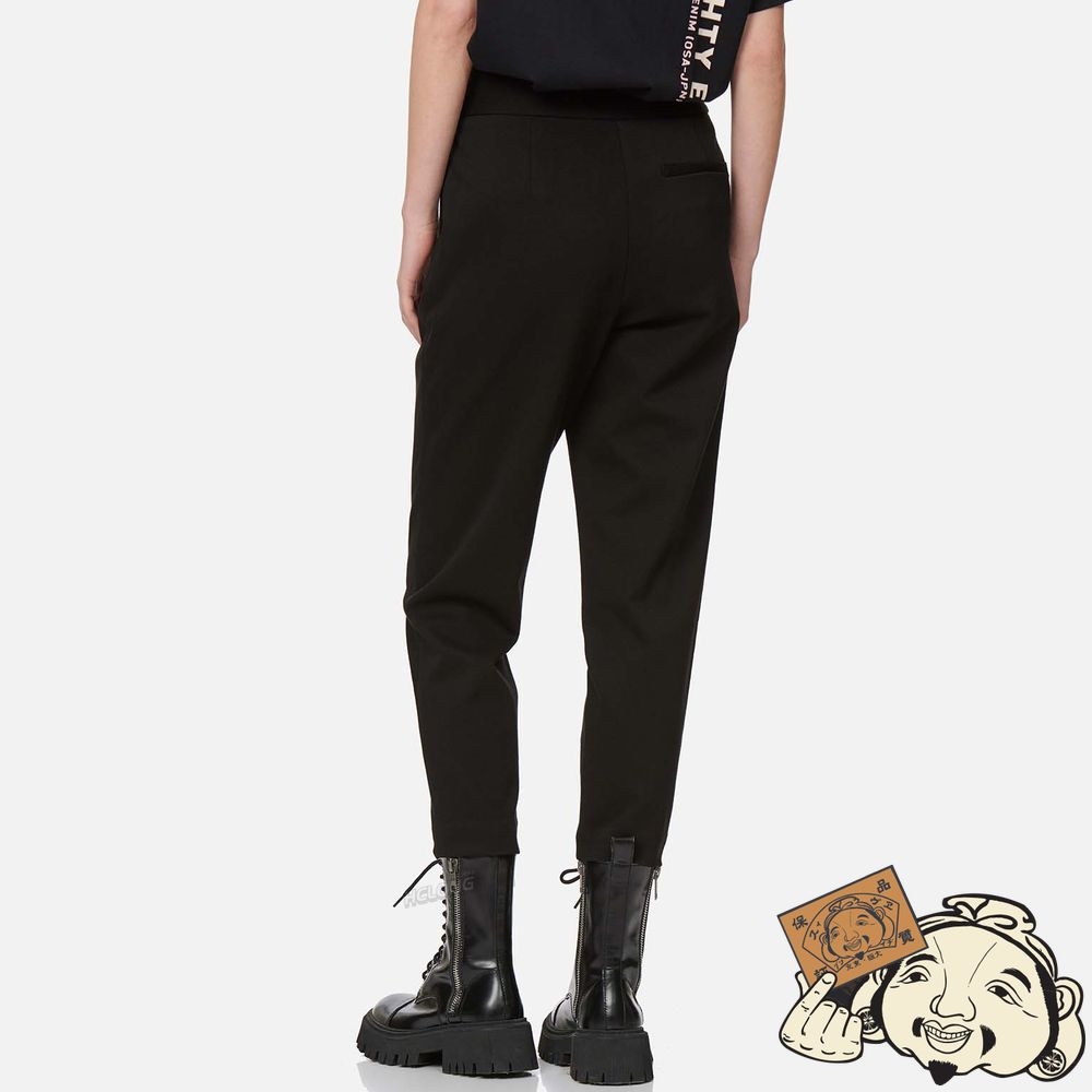 Women Evisu SEAGULL EMBROIDERED TAPER PANTS Noir | 476WDQMLE