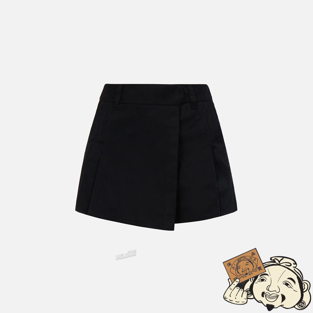 Women Evisu SEAGULL EMBROIDERY WOVEN SKORT Noir | 159OZPRLT