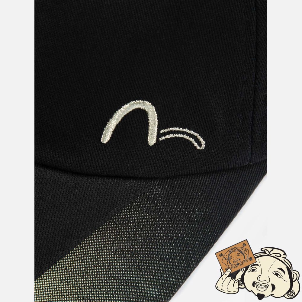 Women Evisu SPRAY PRINT BASEBALL CAP Noir | 026STWJOZ