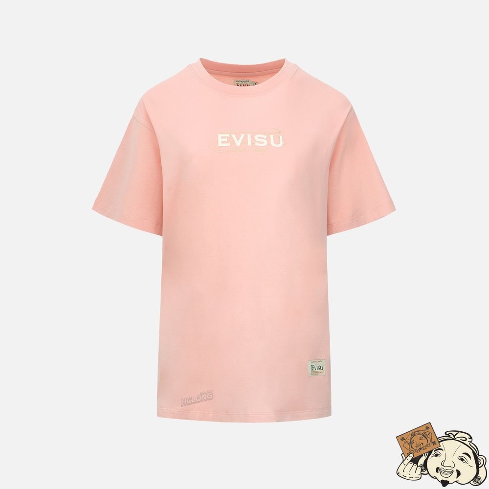 Women Evisu TATTOO KOI DAICOCK PRINT T-SHIRT Rose | 652WHXGOV