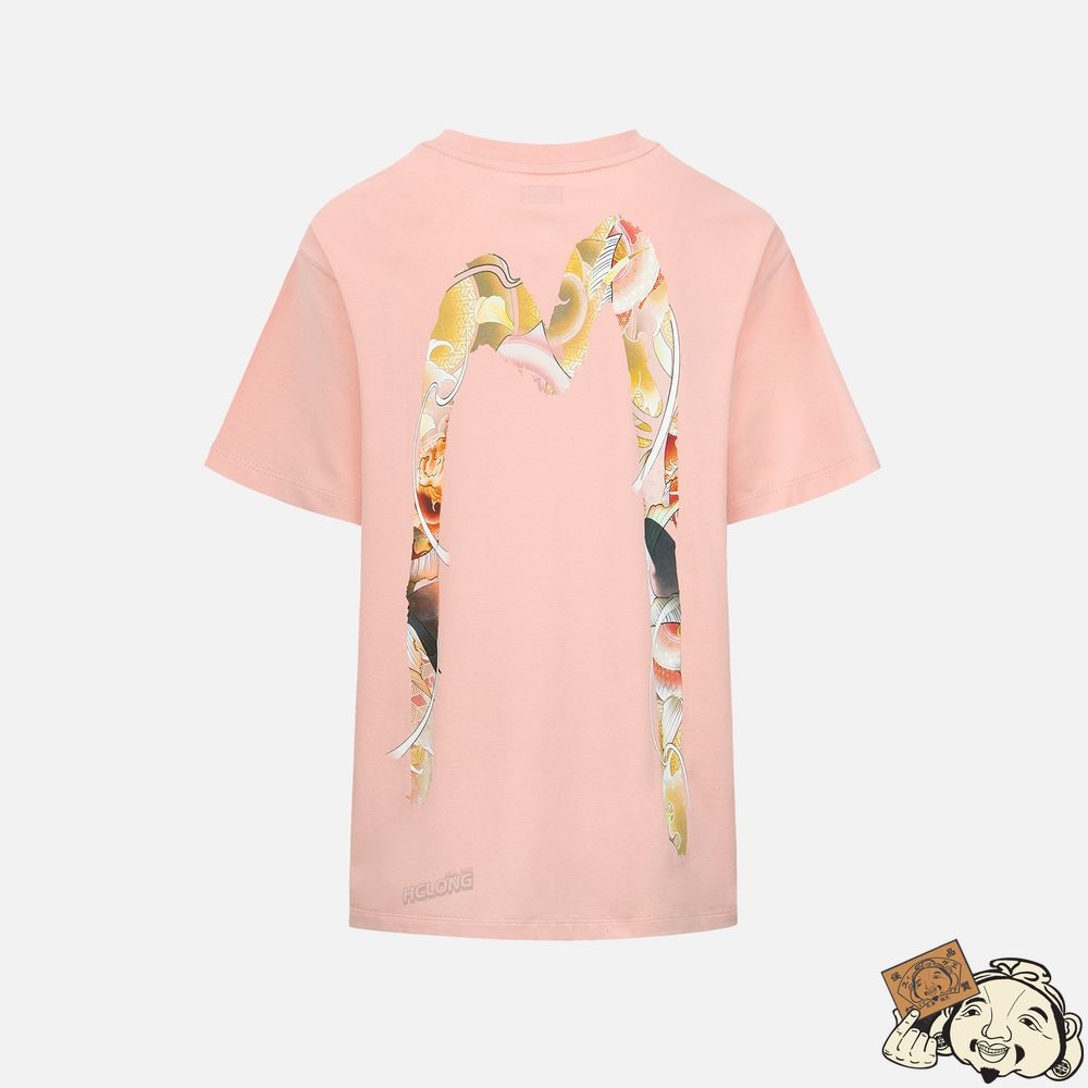 Women Evisu TATTOO KOI DAICOCK PRINT T-SHIRT Rose | 652WHXGOV