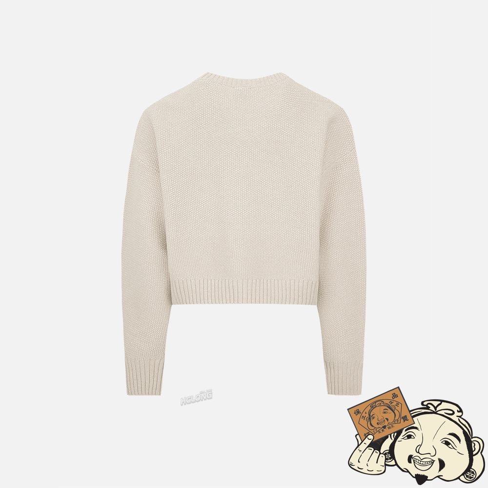 Women Evisu Texture Seagull Tricoté Pull Beige | 143NOJQCA